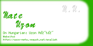 mate uzon business card